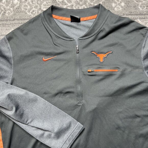Nike Texas Longhorns Dri-FIT Quarter Zip Mens XL Pullover Gray  NCAA Football - Picture 4 of 9
